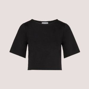 Ripley Rader Ponte Knit Black Cropped Top SZ L (4)
